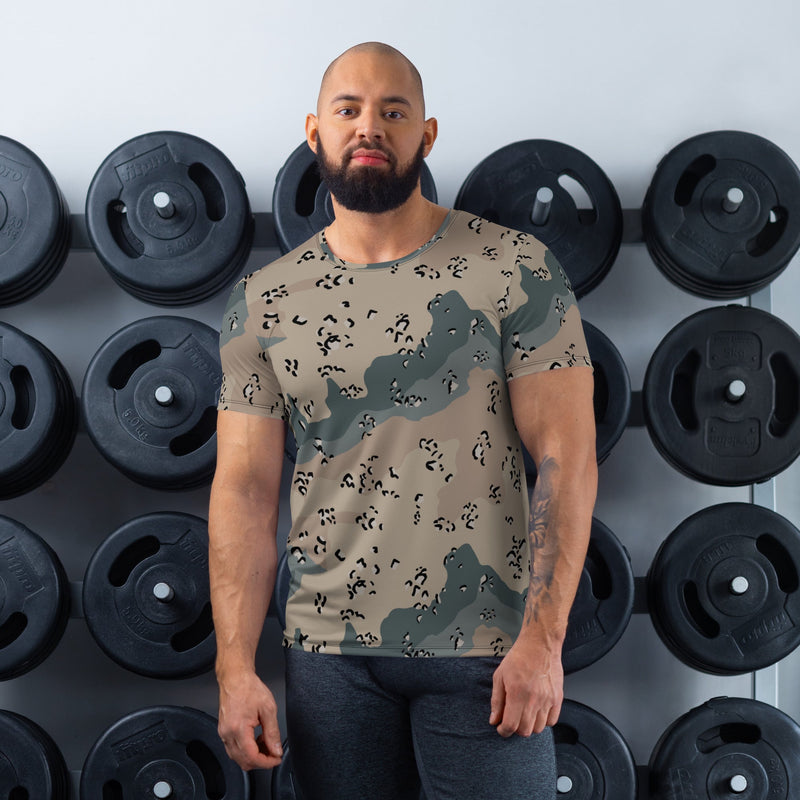 Chocolate Chip Saudi Marines Desert CAMO Mens Athletic T-Shirt - XS - Shirt