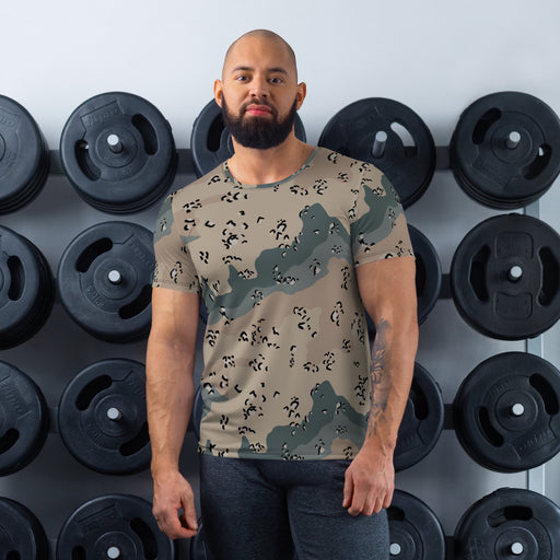 Chocolate Chip Saudi Marines Desert CAMO Mens Athletic T-Shirt - XS - Shirt