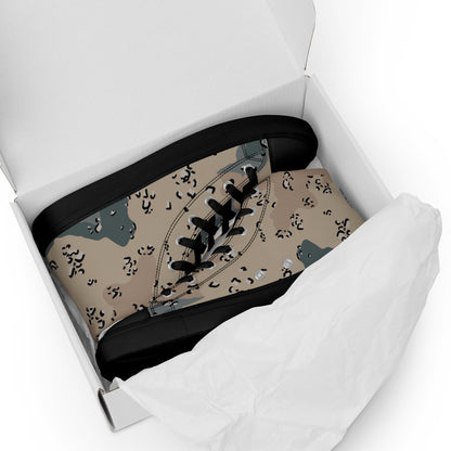 Saudi Chocolate Chip Marines Desert CAMO Mens high top canvas shoes - High Top Canvas Shoes