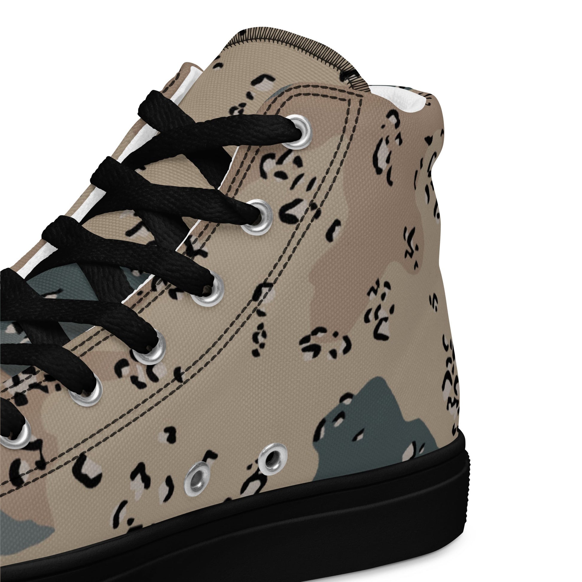 Saudi Chocolate Chip Marines Desert CAMO Mens high top canvas shoes - High Top Canvas Shoes