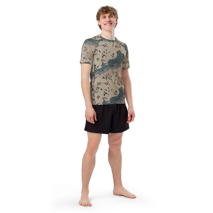 Saudi Chocolate Chip Marines Desert CAMO Mens Short-Sleeve Rash Guard - Short-sleeve Guards