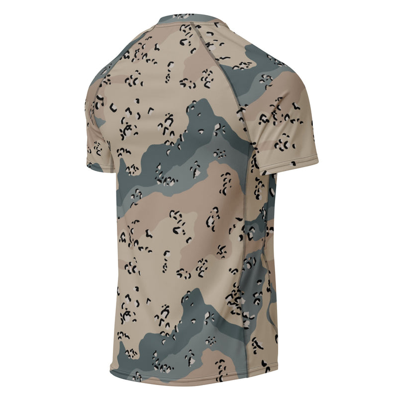 Chocolate Chip Saudi Marines Desert CAMO Mens Short-Sleeve Rash Guard - SS