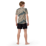Chocolate Chip Saudi Marines Desert CAMO Mens Short-Sleeve Rash Guard - SS