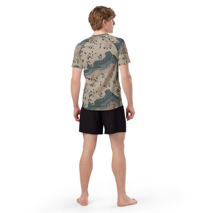 Saudi Chocolate Chip Marines Desert CAMO Mens Short-Sleeve Rash Guard - Short-sleeve Guards