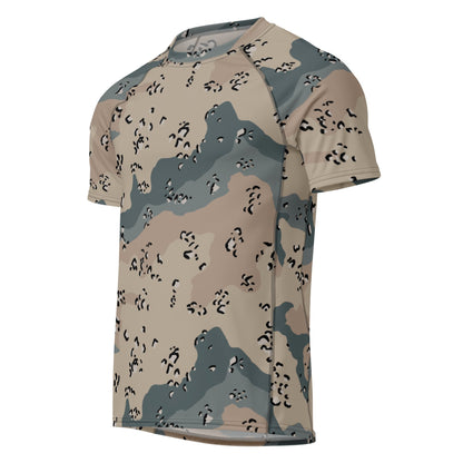 Saudi Chocolate Chip Marines Desert CAMO Mens Short-Sleeve Rash Guard - Short-sleeve Guards