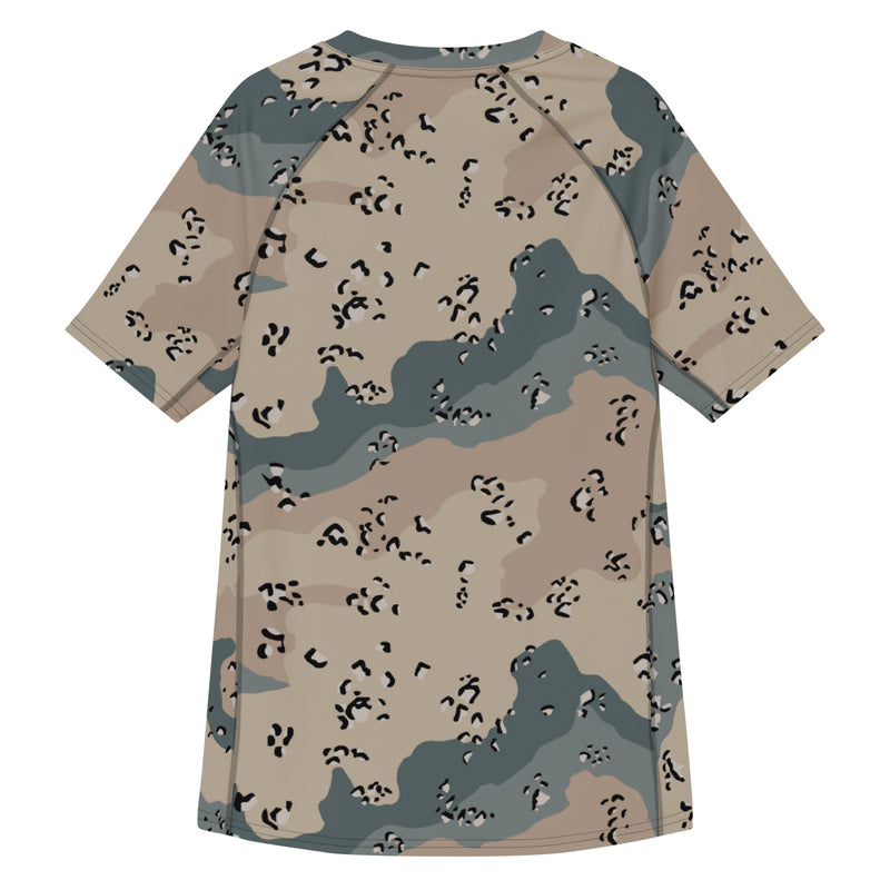 Chocolate Chip Saudi Marines Desert CAMO Mens Short-Sleeve Rash Guard - SS