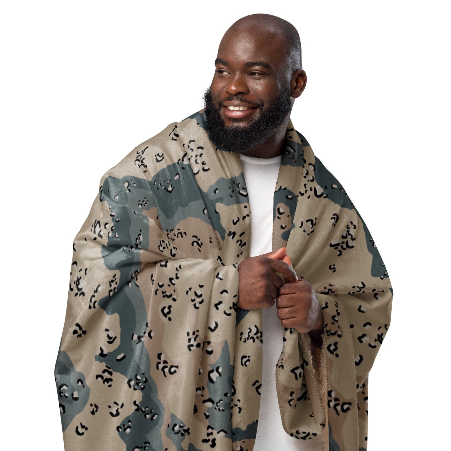 Saudi Chocolate Chip Marines Desert CAMO Sherpa blanket - Blankets
