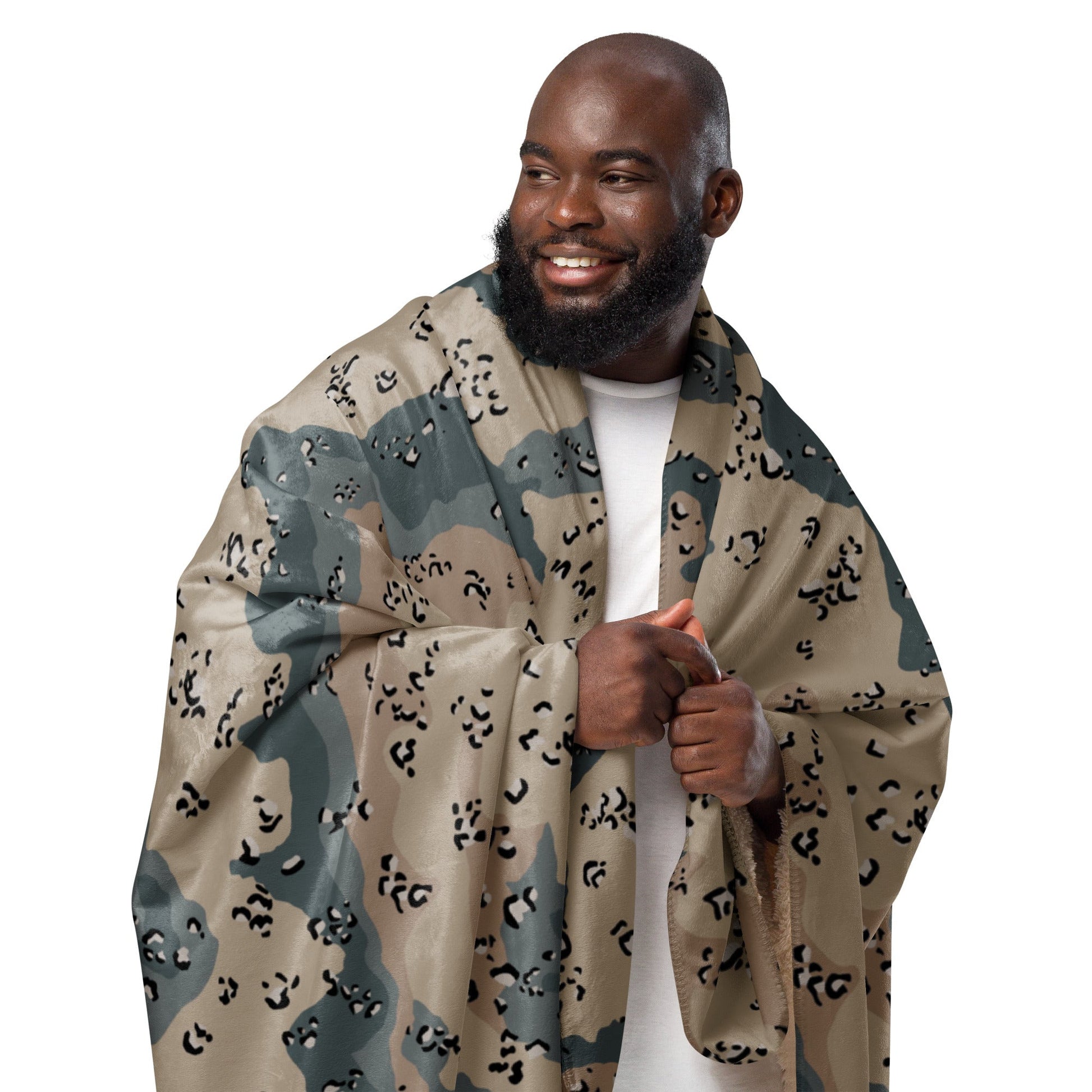 Saudi Chocolate Chip Marines Desert CAMO Sherpa blanket - Blankets