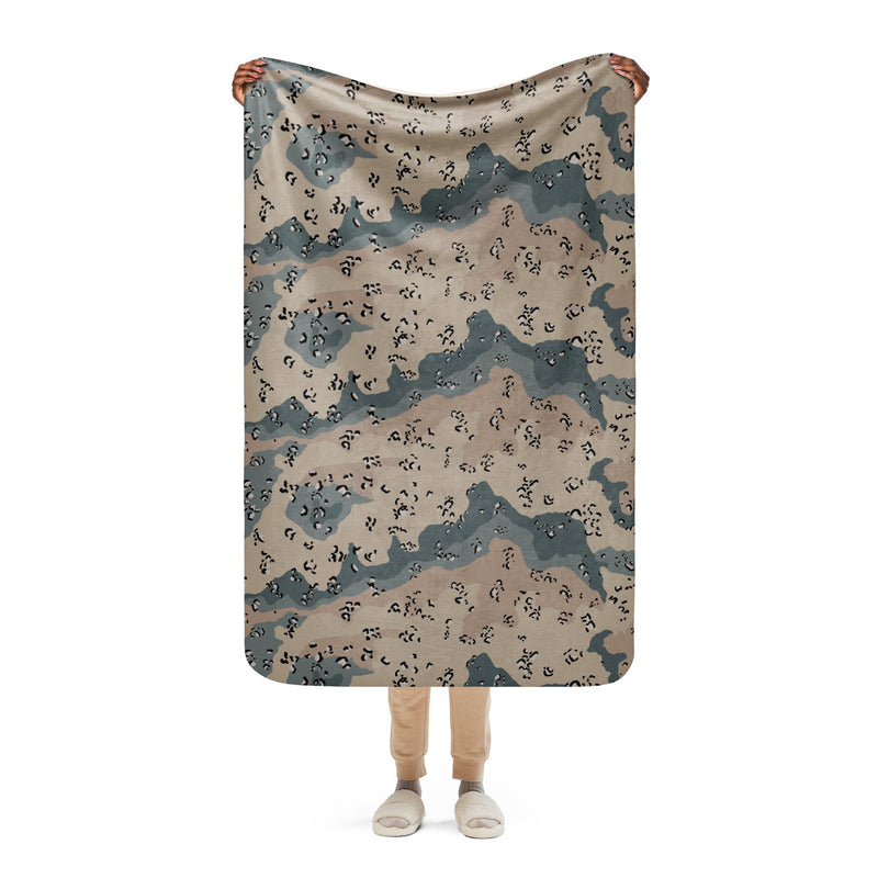Chocolate Chip Saudi Marines Desert CAMO Sherpa Blanket - 37″×57″