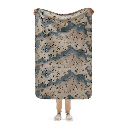 Chocolate Chip Saudi Marines Desert CAMO Sherpa Blanket - 37″×57″