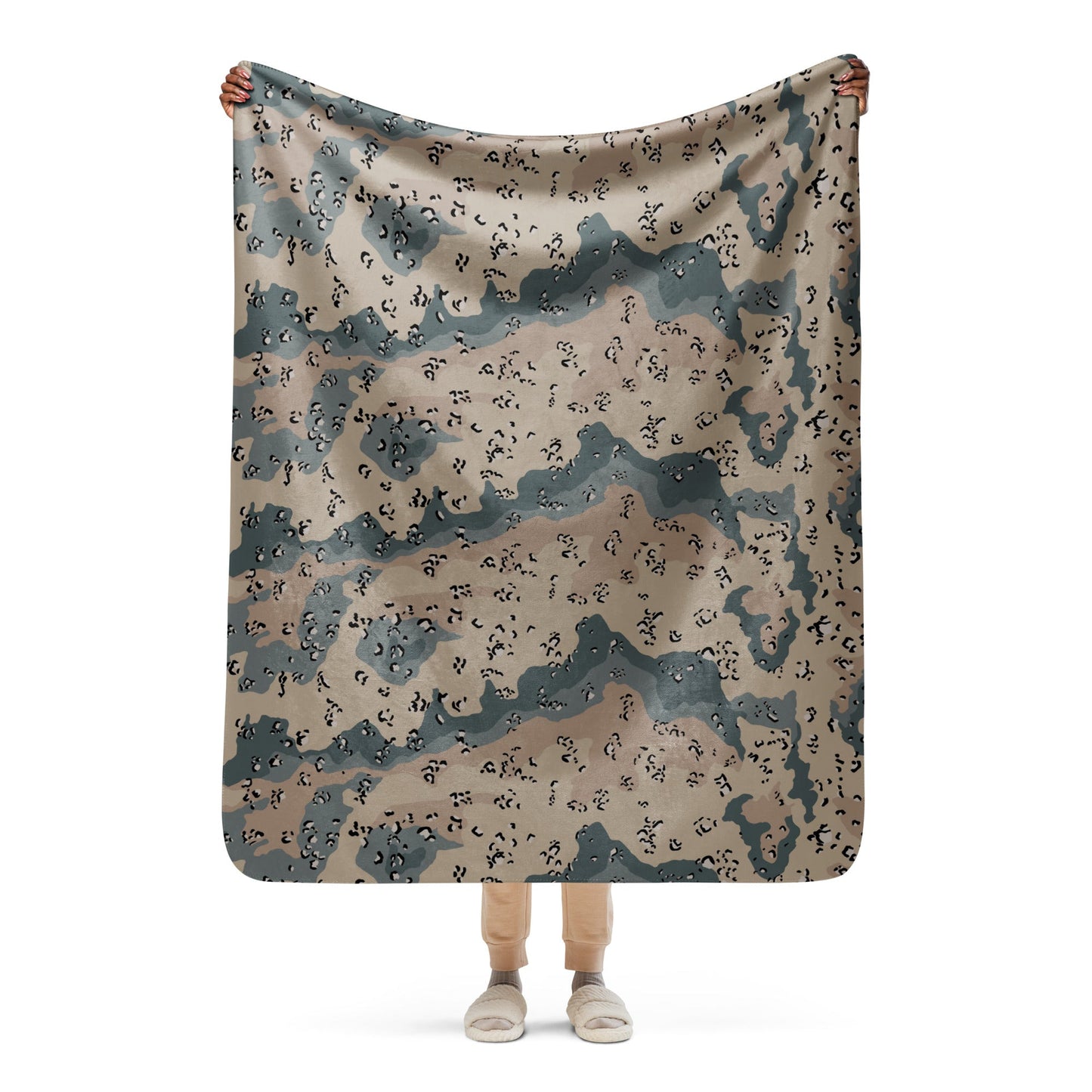 Saudi Chocolate Chip Marines Desert CAMO Sherpa blanket - 50″×60″ - Blankets