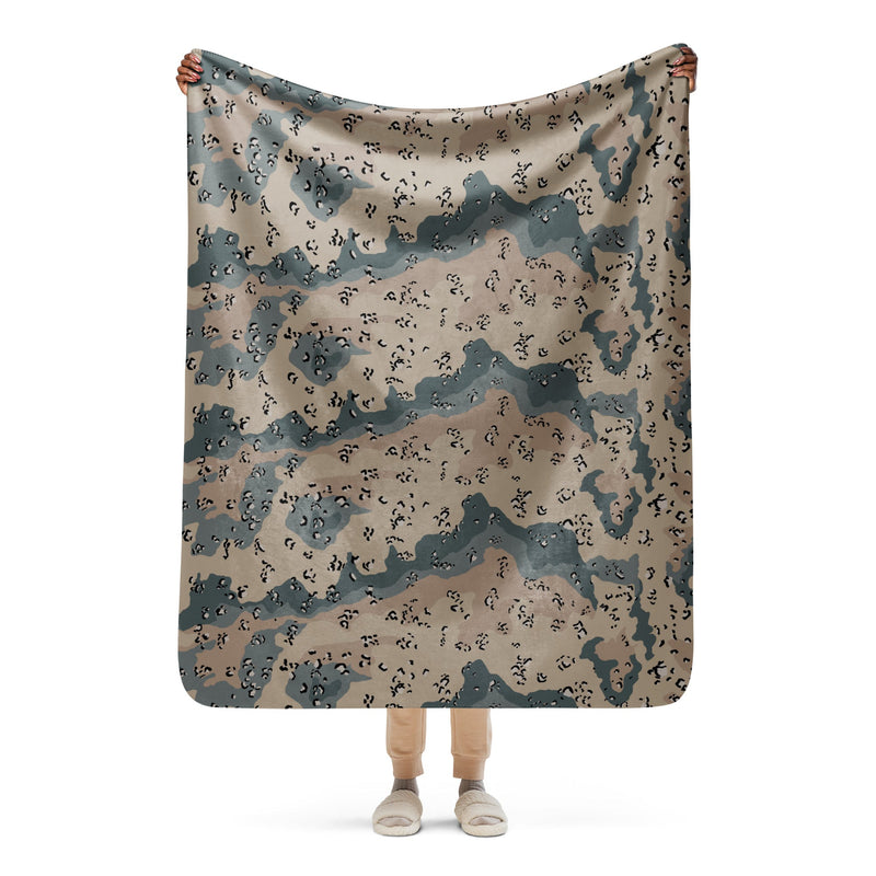 Chocolate Chip Saudi Marines Desert CAMO Sherpa Blanket - 50″×60″