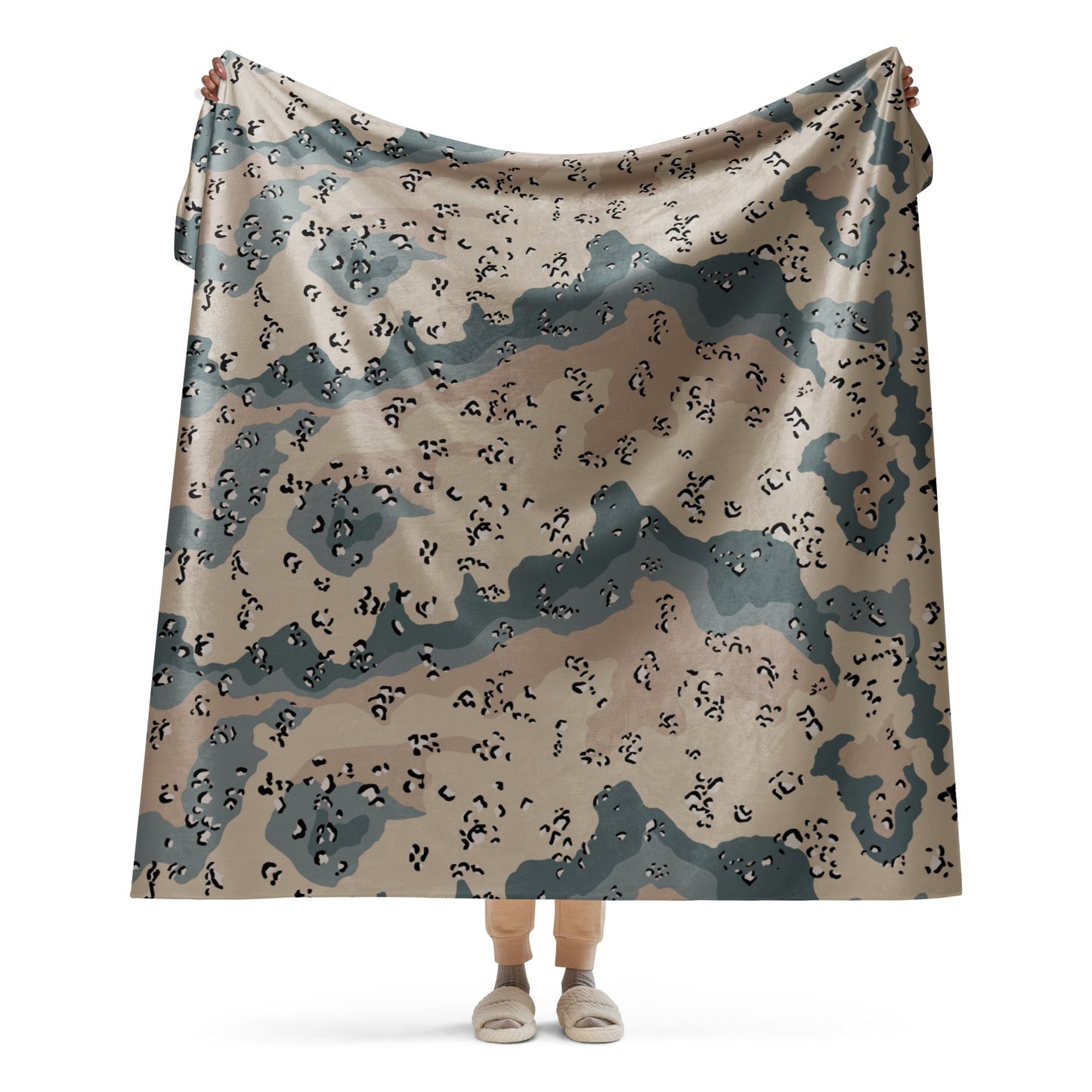 Saudi Chocolate Chip Marines Desert CAMO Sherpa blanket - 60″×80″ - Blankets