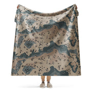 Chocolate Chip Saudi Marines Desert CAMO Sherpa Blanket - 60″×80″
