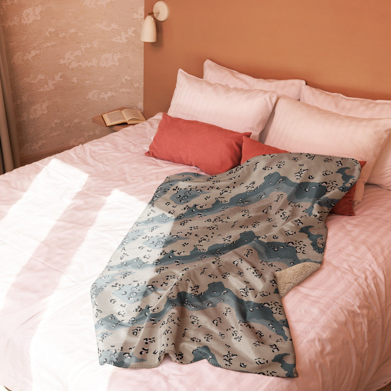 Chocolate Chip Saudi Marines Desert CAMO Sherpa Blanket