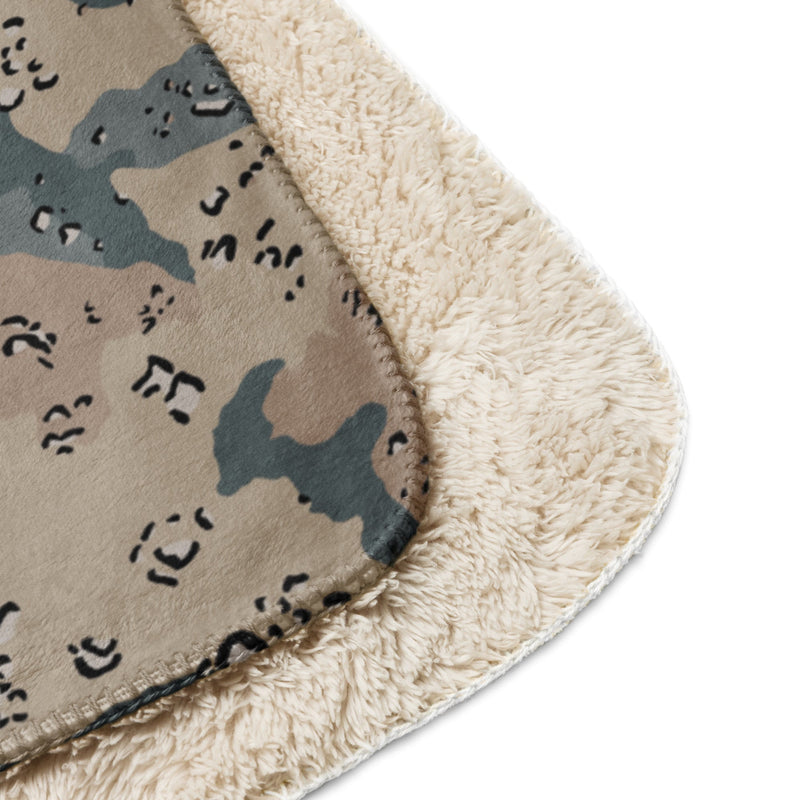 Chocolate Chip Saudi Marines Desert CAMO Sherpa Blanket