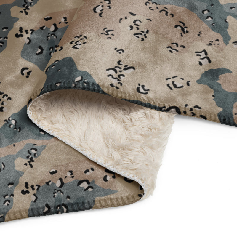 Chocolate Chip Saudi Marines Desert CAMO Sherpa Blanket