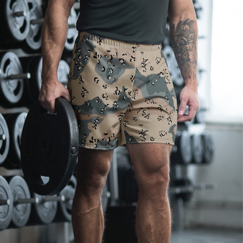 Chocolate Chip Saudi Marines Desert CAMO Unisex Athletic Long Shorts - XS