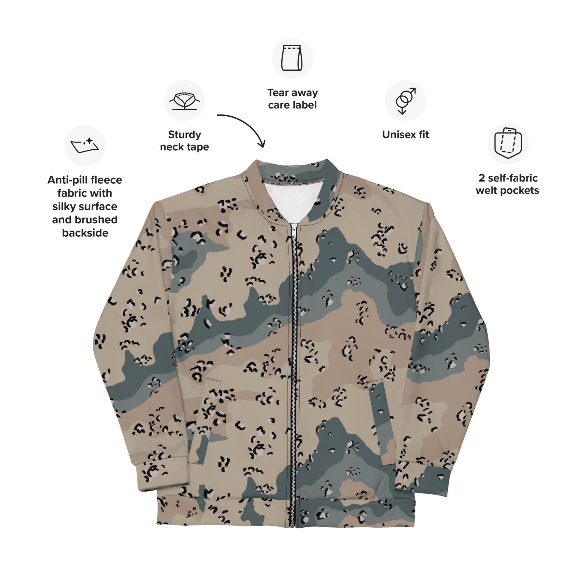 Saudi Chocolate Chip Marines Desert CAMO Unisex Bomber Jacket - Jackets