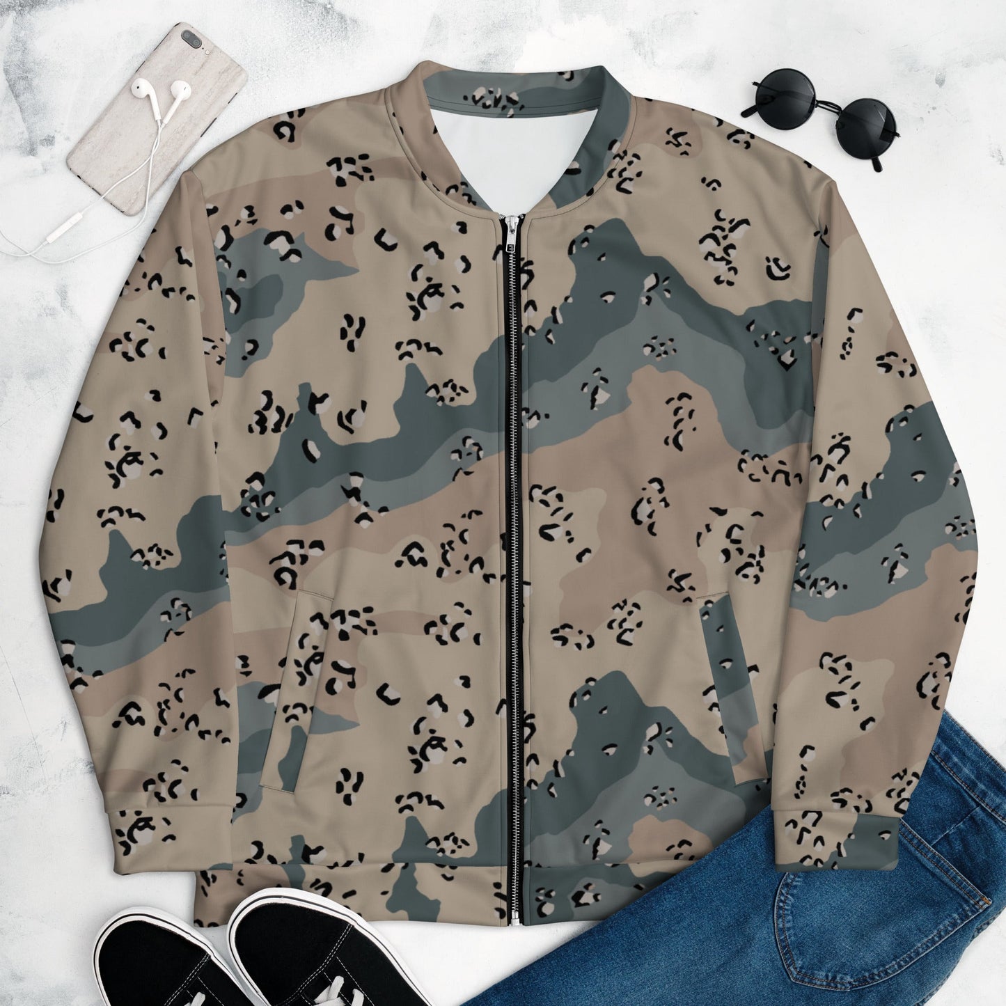 Saudi Chocolate Chip Marines Desert CAMO Unisex Bomber Jacket - XS - Jackets