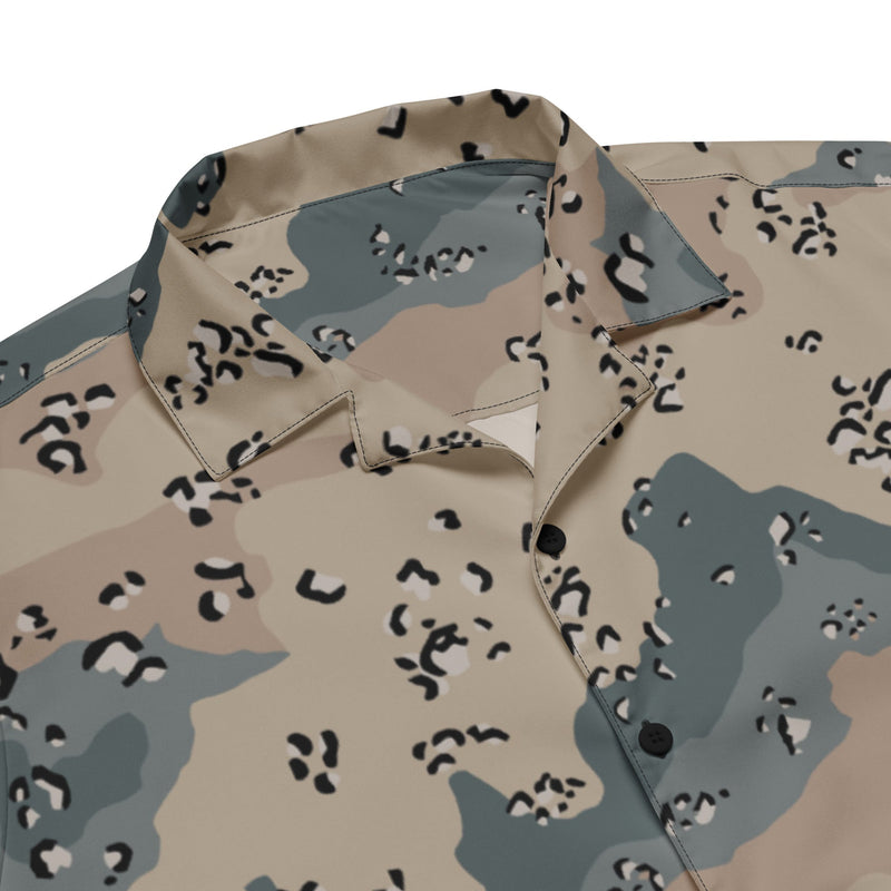 Chocolate Chip Saudi Marines Desert CAMO Unisex Short-Sleeve Button Shirt - Button-Up