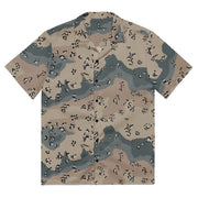 Chocolate Chip Saudi Marines Desert CAMO Unisex Short-Sleeve Button Shirt - 2XS - Button-Up