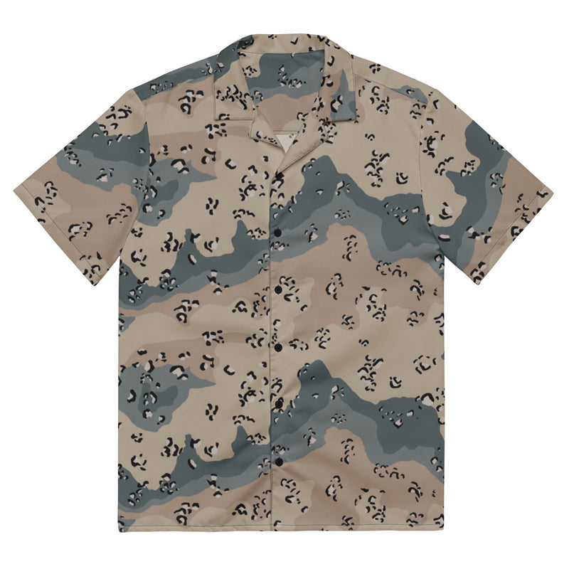 Chocolate Chip Saudi Marines Desert CAMO Unisex Short-Sleeve Button Shirt - 2XS - Button-Up