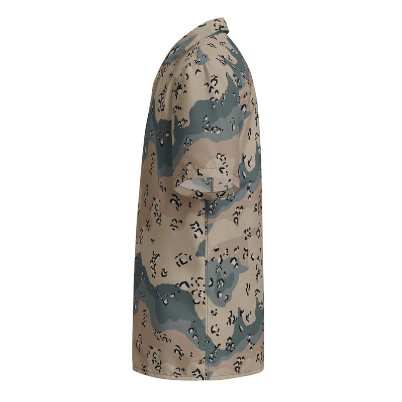 Chocolate Chip Saudi Marines Desert CAMO Unisex Short-Sleeve Button Shirt - Button-Up
