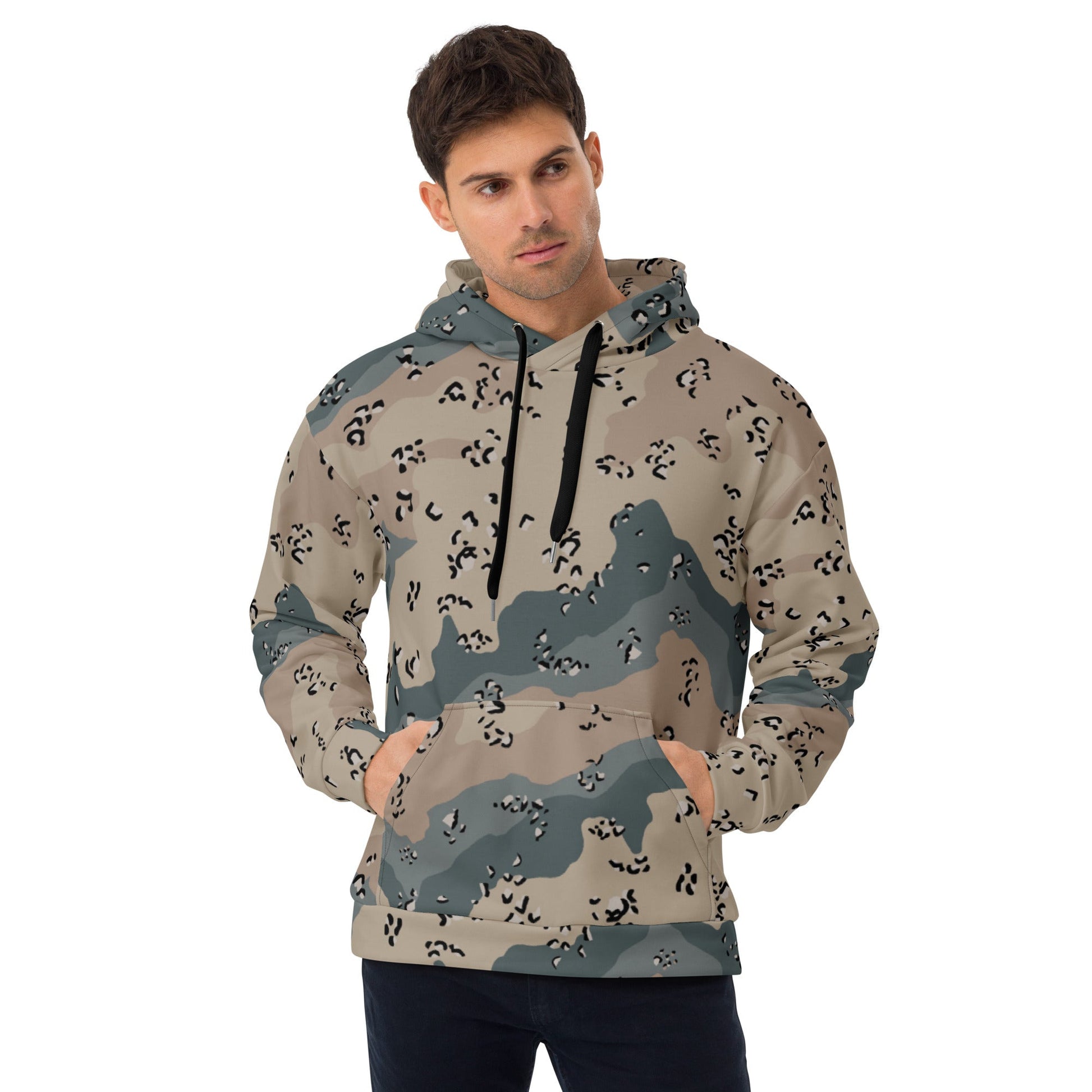 Saudi Chocolate Chip Marines Desert CAMO Unisex Hoodie - 2XS - Hoodies