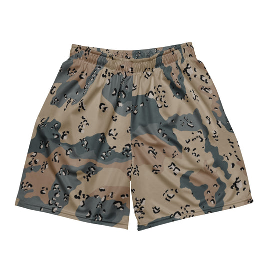 Saudi Chocolate Chip Marines Desert CAMO Unisex mesh shorts - 2XS - Mesh Shorts