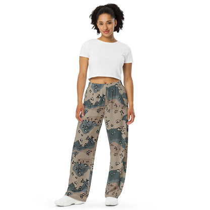 Saudi Chocolate Chip Marines Desert CAMO unisex wide-leg pants - Wide-leg Pants