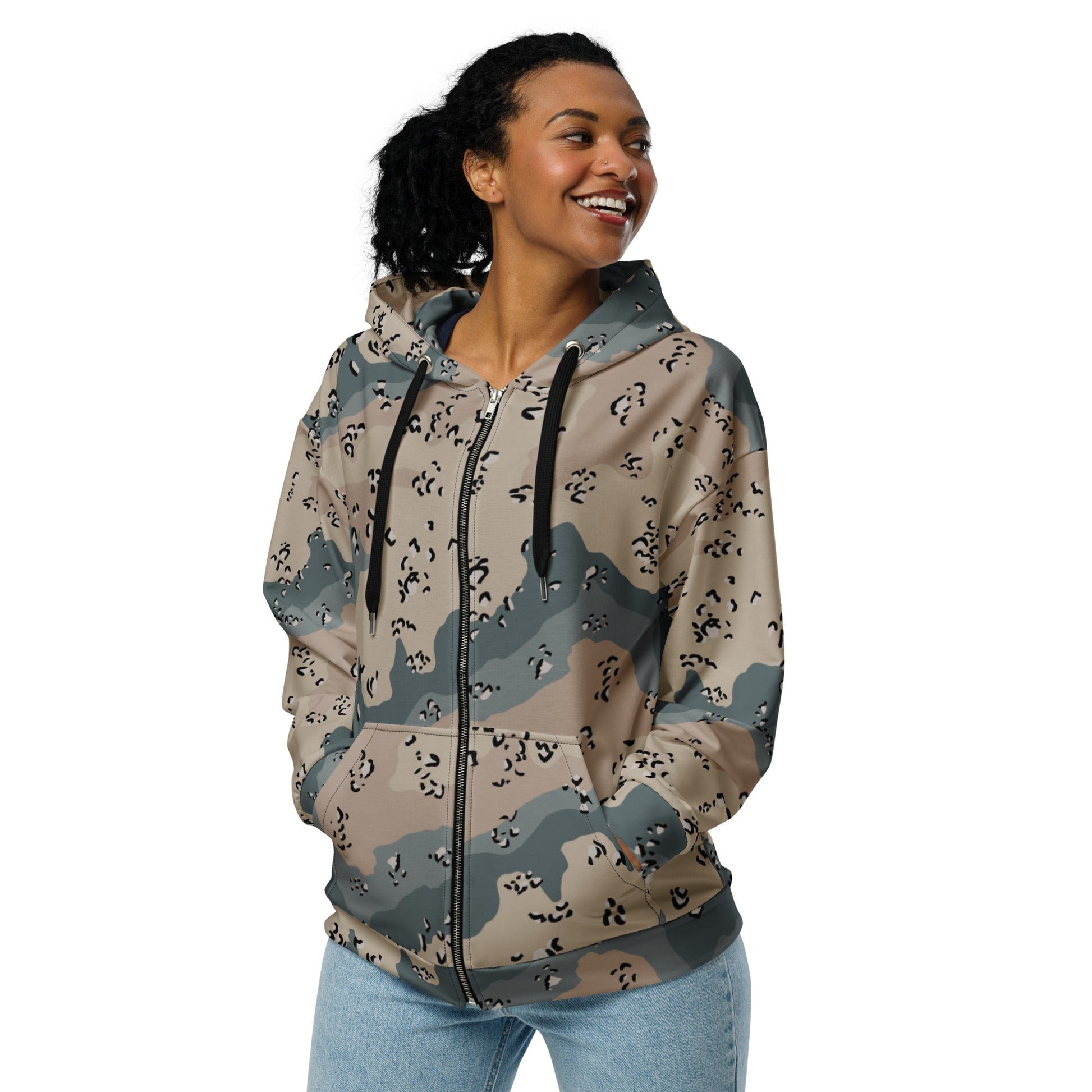 Saudi Chocolate Chip Marines Desert CAMO Unisex zip hoodie - Zip Hoodies