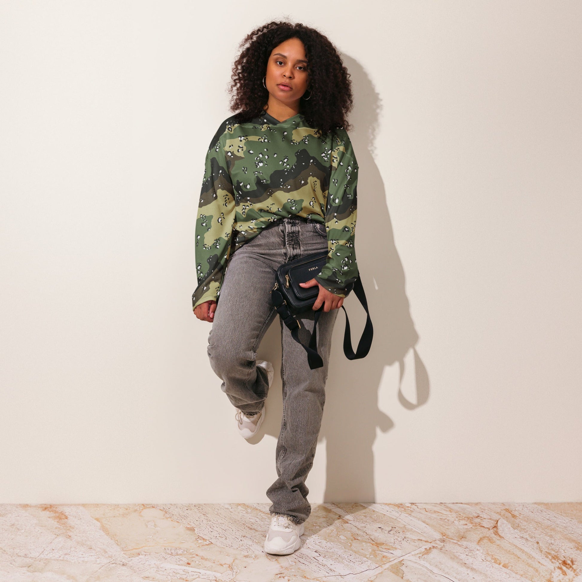 Saudi Arabian Chocolate Chip Marsh CAMO Unisex Hockey Fan Jersey