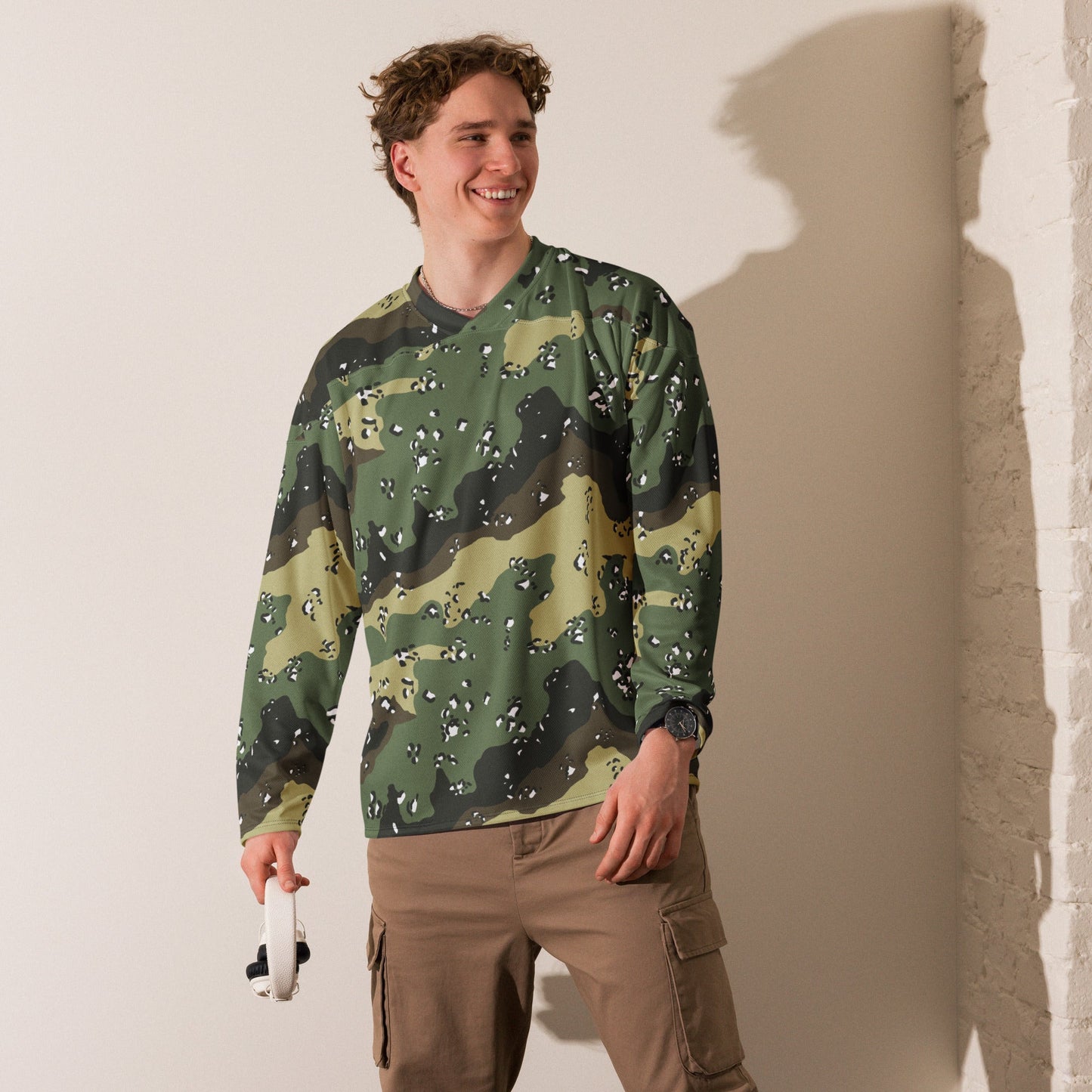 Saudi Arabian Chocolate Chip Marsh CAMO Unisex Hockey Fan Jersey