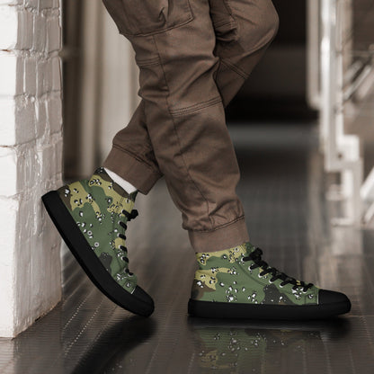 Saudi Chocolate Chip Marsh CAMO Mens high top canvas shoes - Black / 5 - High Top Canvas Shoes
