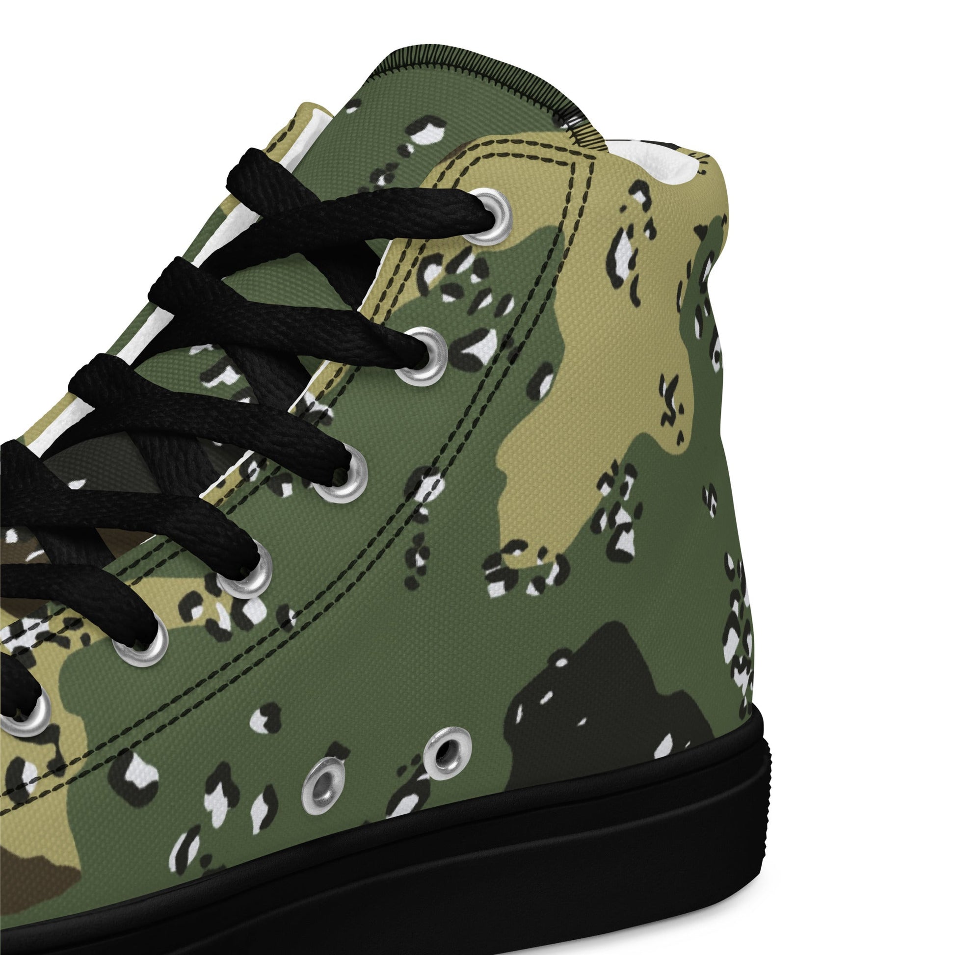 Saudi Chocolate Chip Marsh CAMO Mens high top canvas shoes - High Top Canvas Shoes