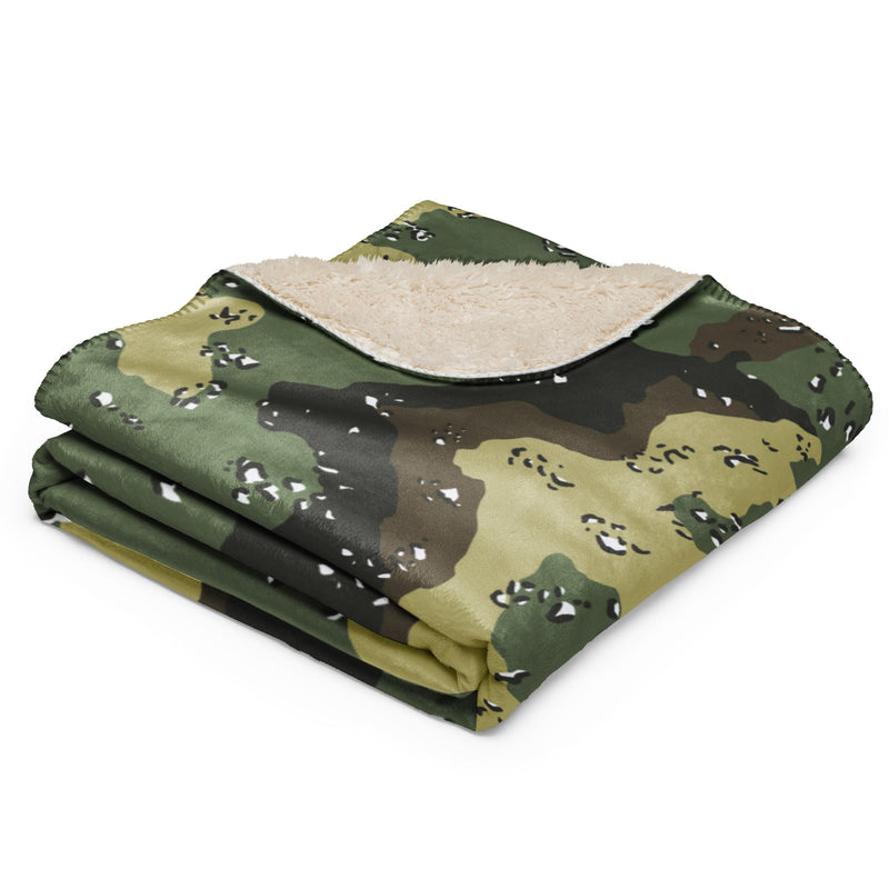 Chocolate Chip Saudi Marsh CAMO Sherpa Blanket