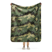 Chocolate Chip Saudi Marsh CAMO Sherpa Blanket - 50″×60″