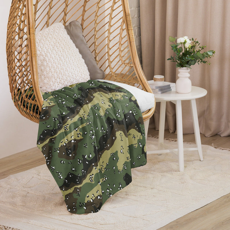 Chocolate Chip Saudi Marsh CAMO Sherpa Blanket