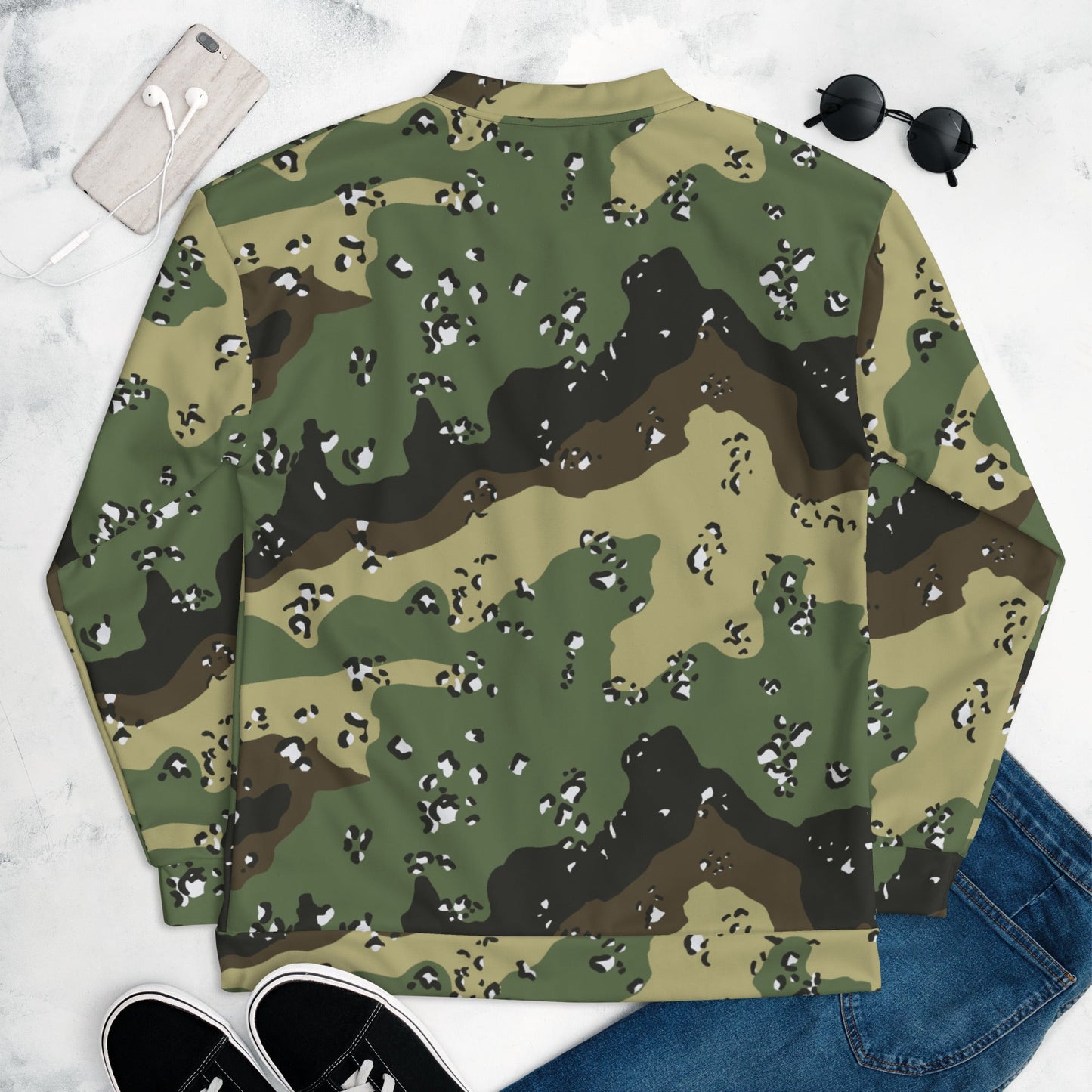 Saudi Chocolate Chip Marsh CAMO Unisex Bomber Jacket - Jackets