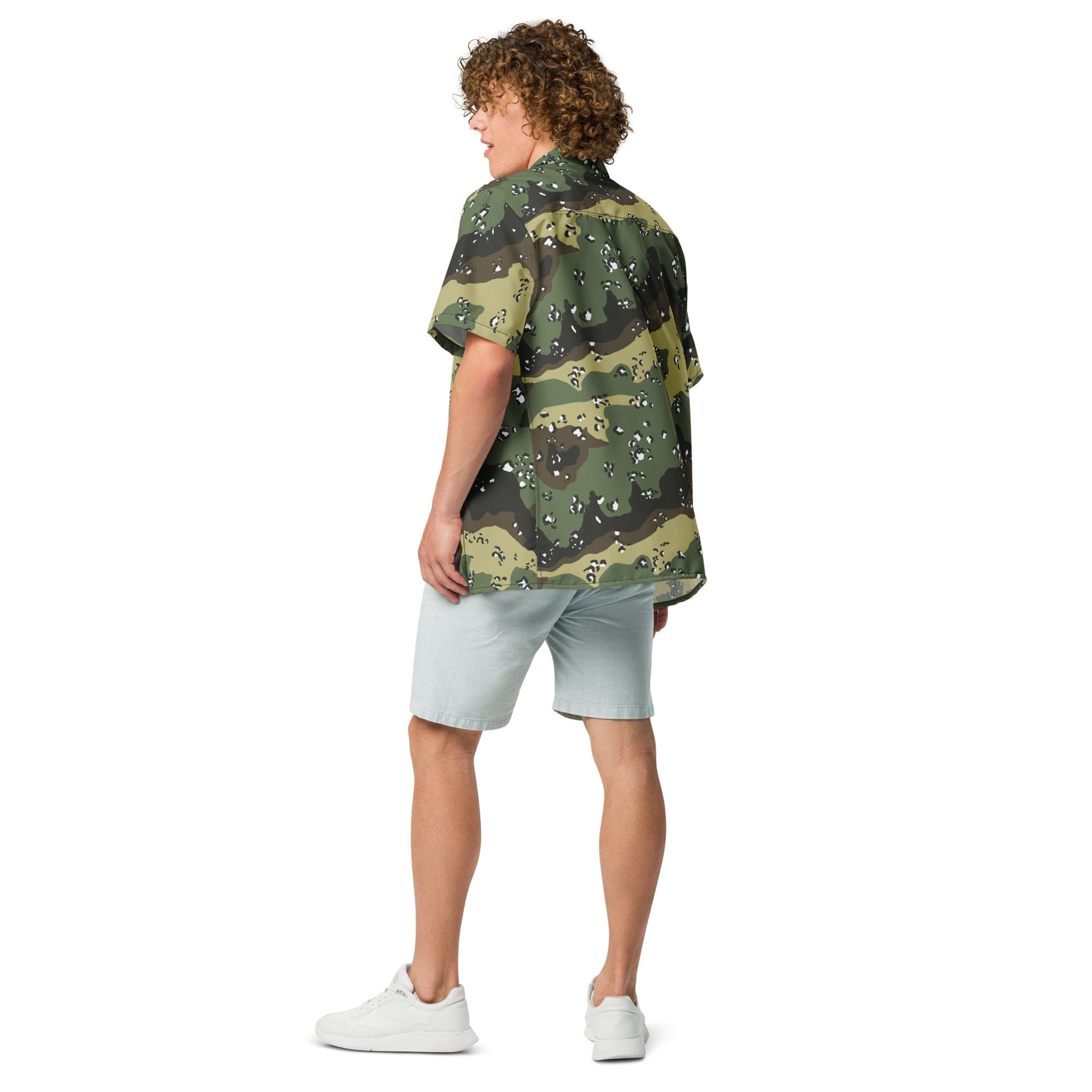 Saudi Arabian Chocolate Chip Marsh CAMO Unisex Short-Sleeve Button Shirt