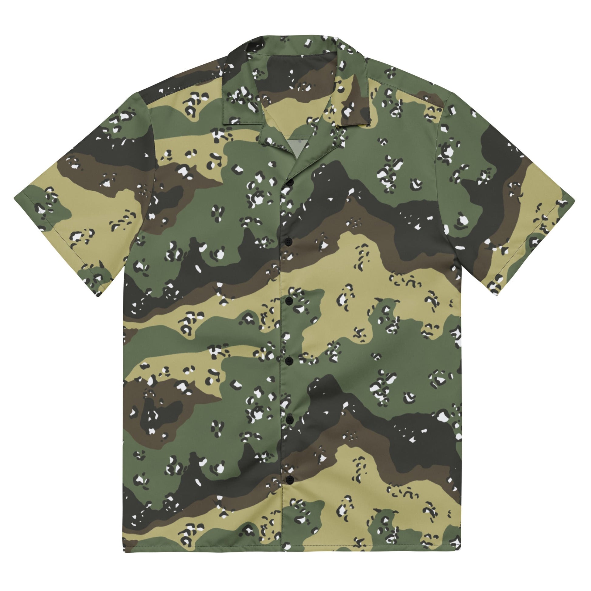 Saudi Arabian Chocolate Chip Marsh CAMO Unisex Short-Sleeve Button Shirt - 2XS