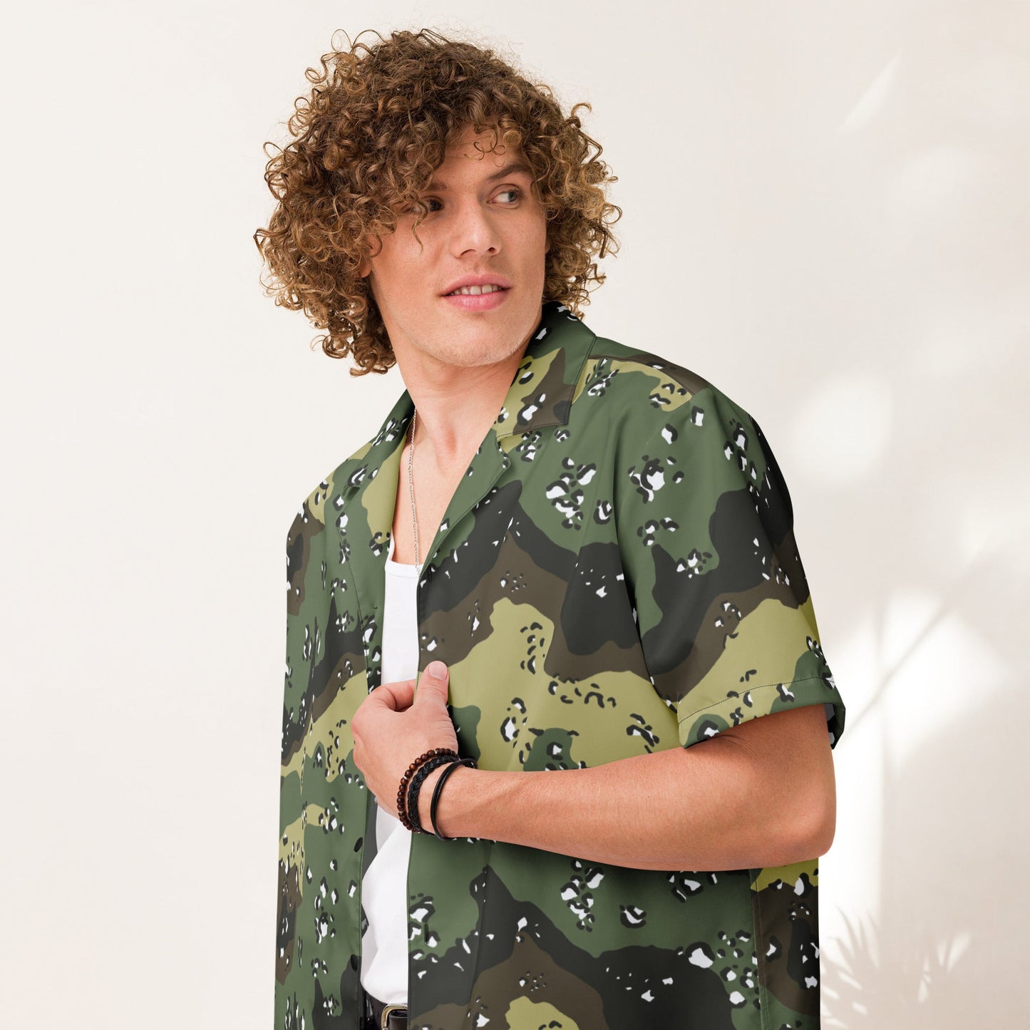 Saudi Arabian Chocolate Chip Marsh CAMO Unisex Short-Sleeve Button Shirt