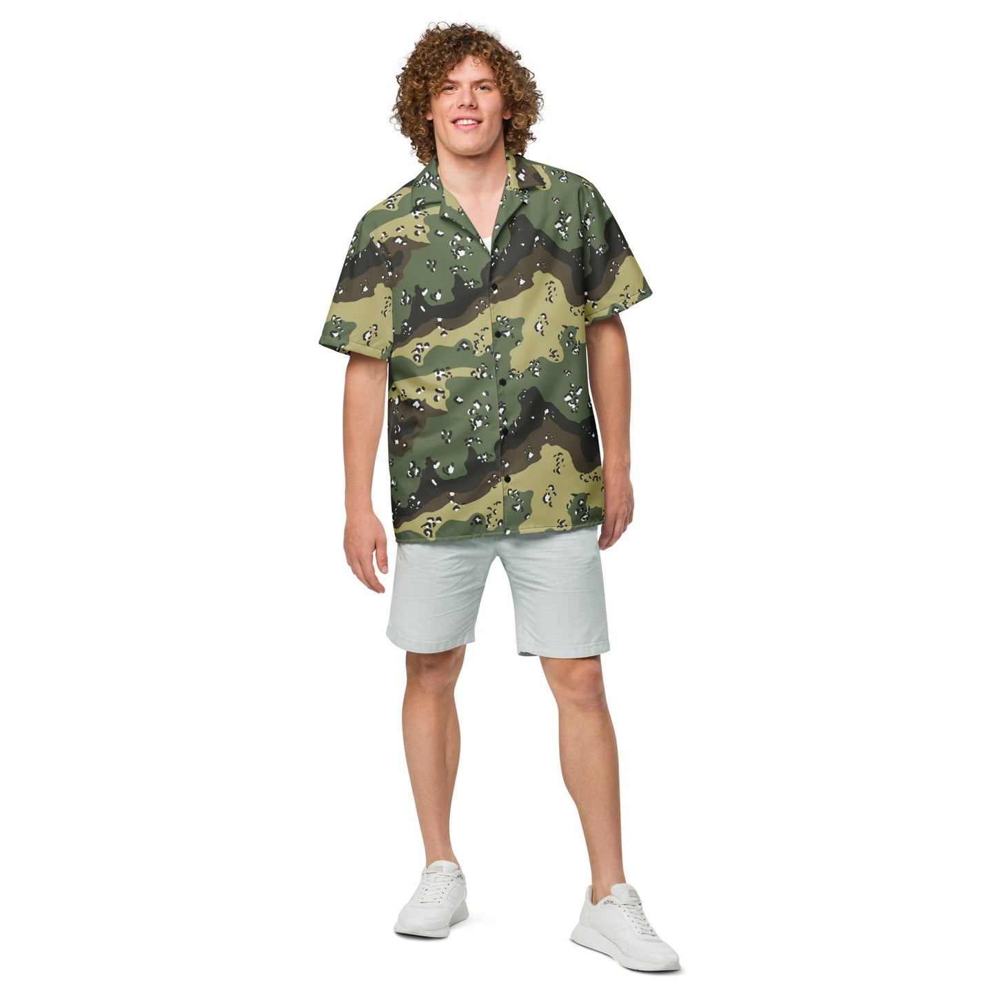 Saudi Arabian Chocolate Chip Marsh CAMO Unisex Short-Sleeve Button Shirt