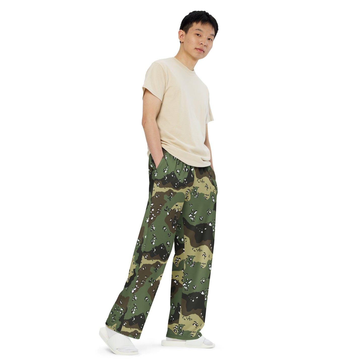 Saudi Chocolate Chip Marsh CAMO unisex wide-leg pants - Wide-leg Pants