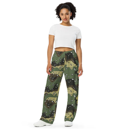 Saudi Chocolate Chip Marsh CAMO unisex wide-leg pants - Wide-leg Pants