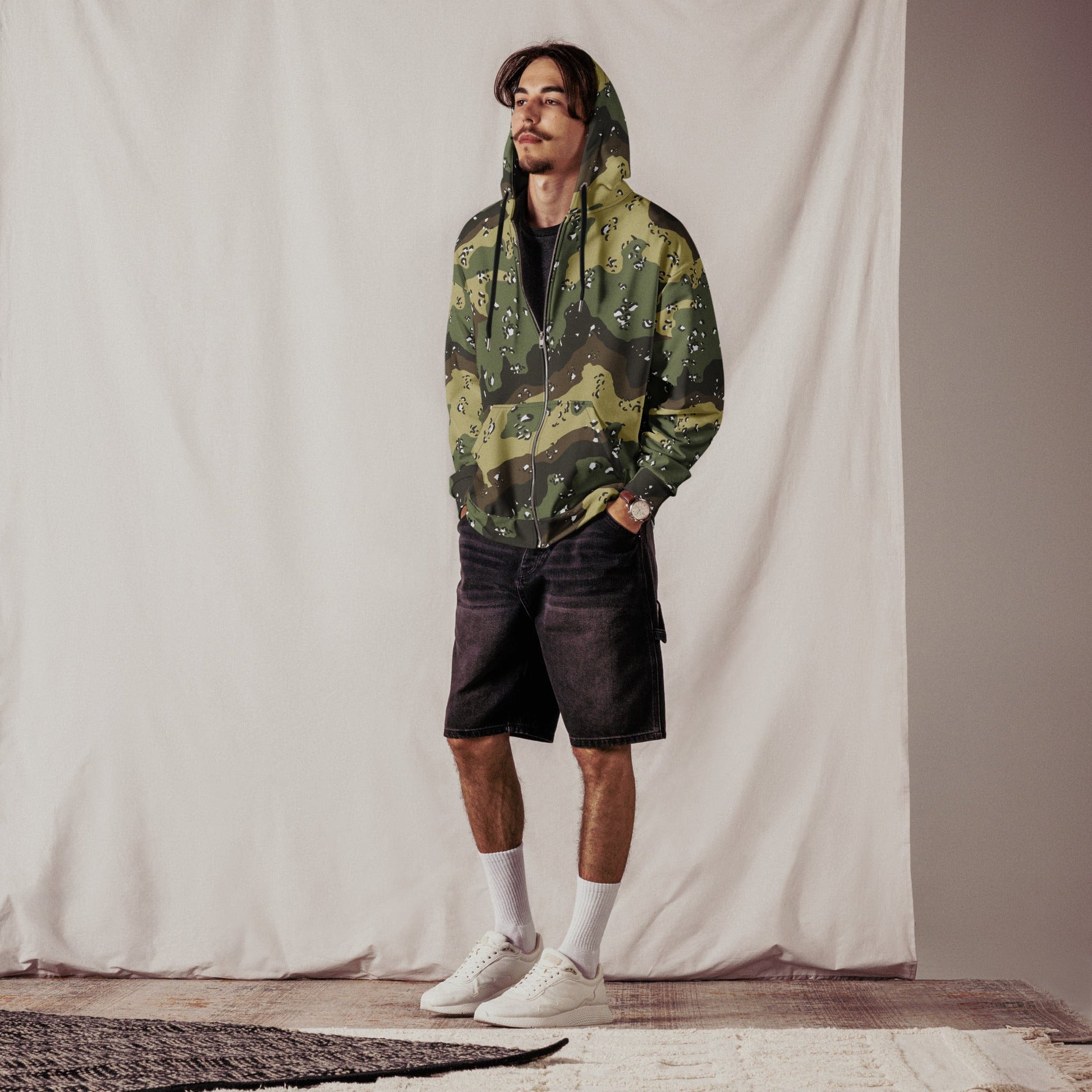 Saudi Chocolate Chip Marsh CAMO Unisex zip hoodie - Zip Hoodies