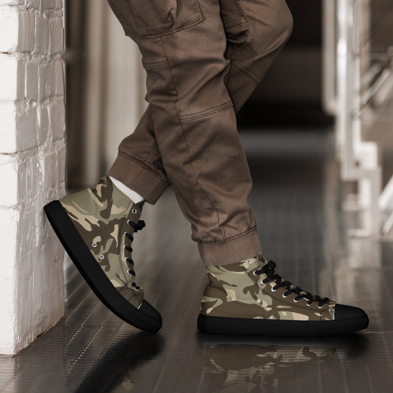 DPM Saudi Desert CAMO Mens High-Top Canvas Shoes - Black / 5