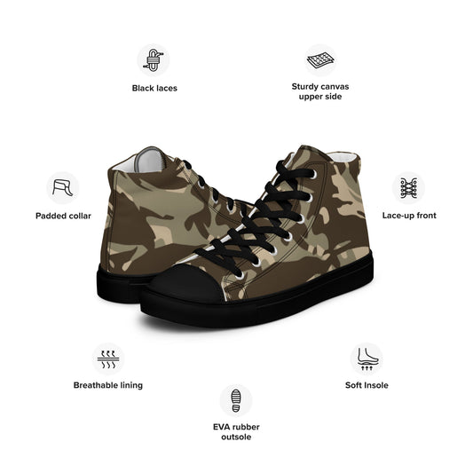 Saudi DPM Desert CAMO Mens high top canvas shoes - High Top Canvas Shoes