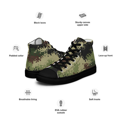 Serbian Digital CAMO Mens high top canvas shoes - High Top Canvas Shoes